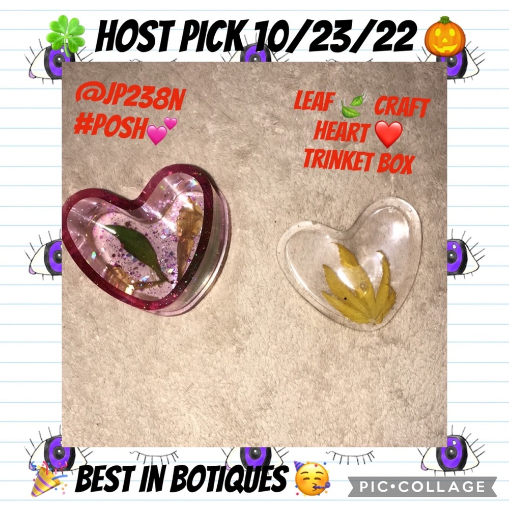 epoxy resin heart ❤️ trinket box with petals and my favorite leaf 🍁 New